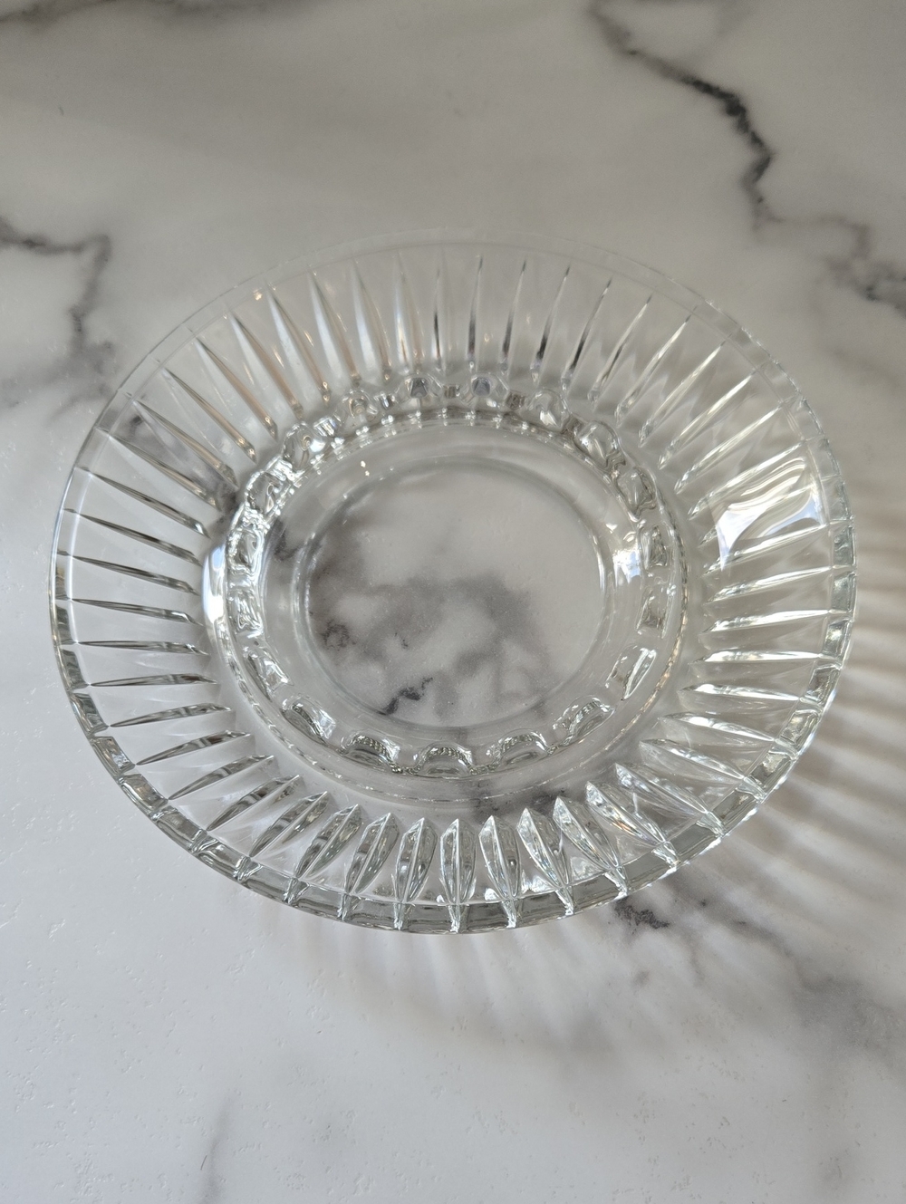 vintage mid-century pressed clear glass ashtray